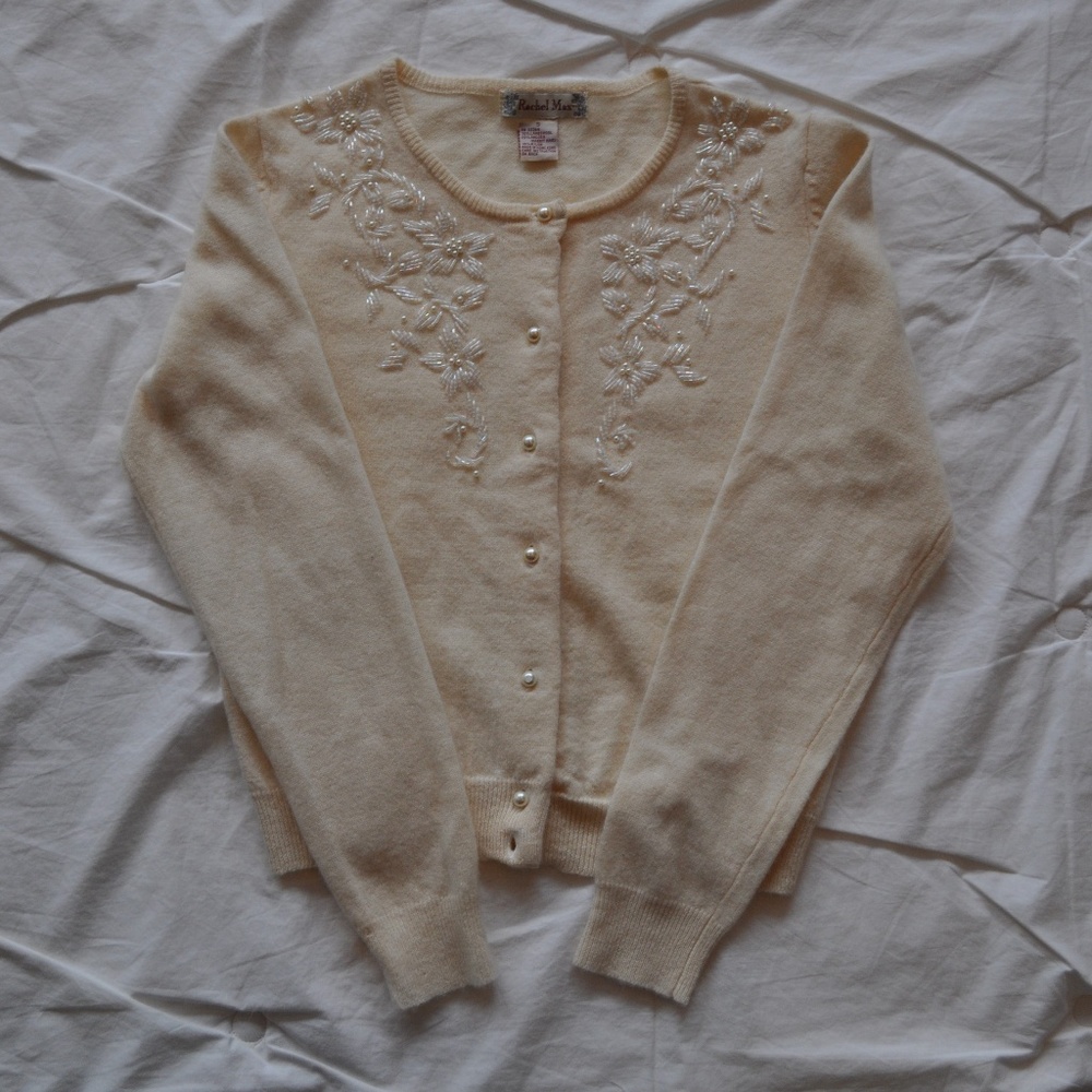 Rachel Max vintage-styled sweater with beadwork